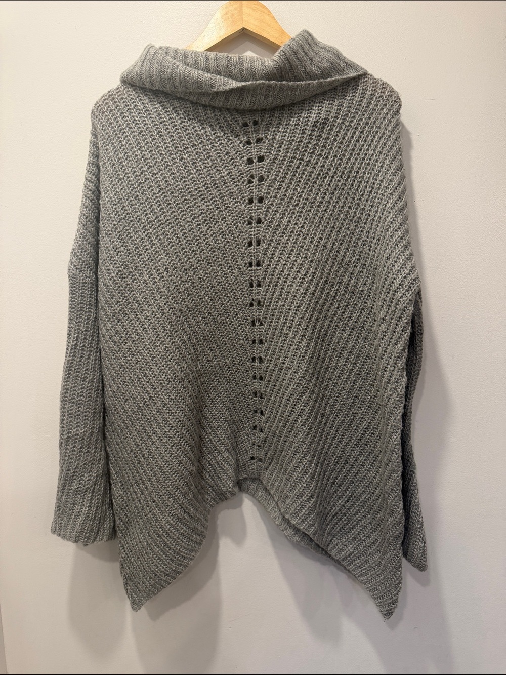 Sienna Sky Heather Grey Knit Cowl Neck Sweater